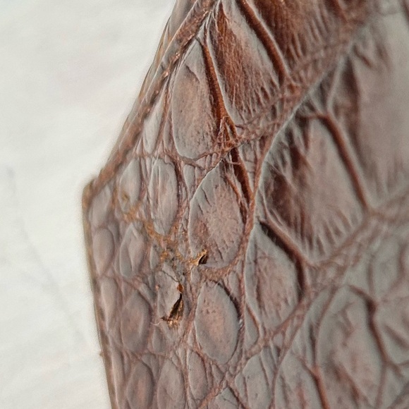 NEIMAN MARCUS Purse Bag Handbag Tote Brown Crocodile/Alligator Vintage Wood - Picture 11 of 16